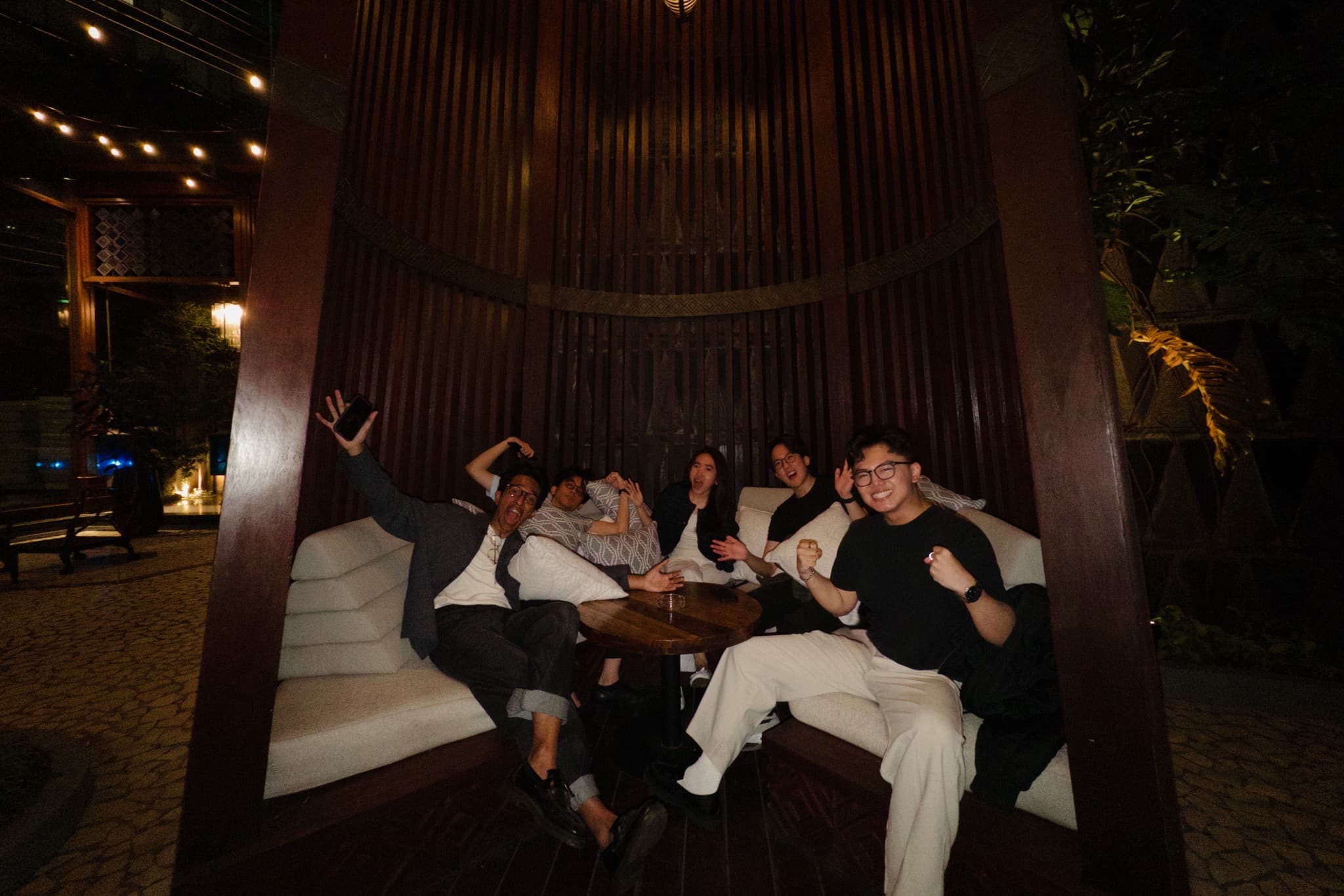 ShARE ITB teammates celebrating together after an evening gathering