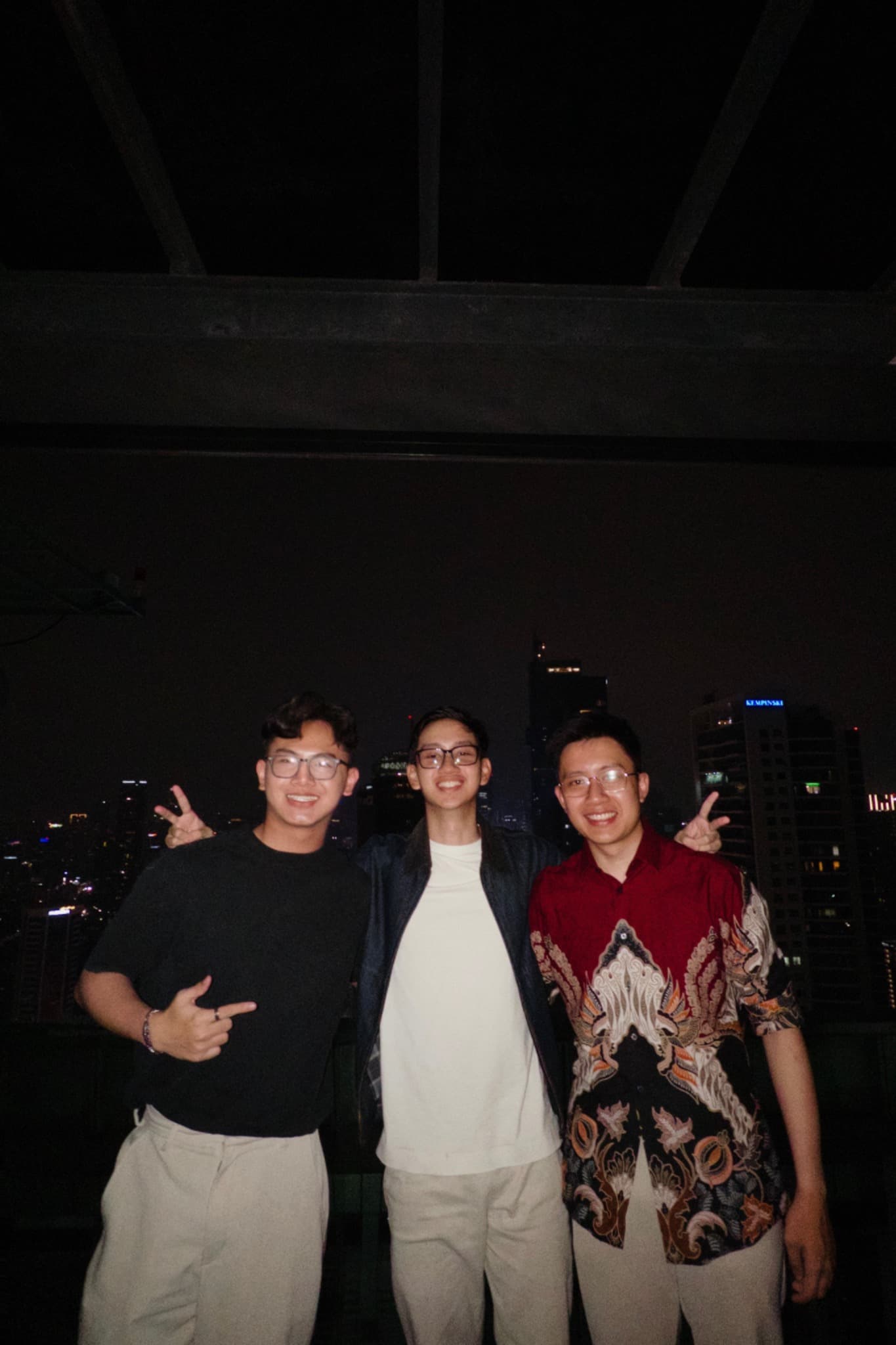 Nicolaas with ShARE ITB peers overlooking the Jakarta skyline